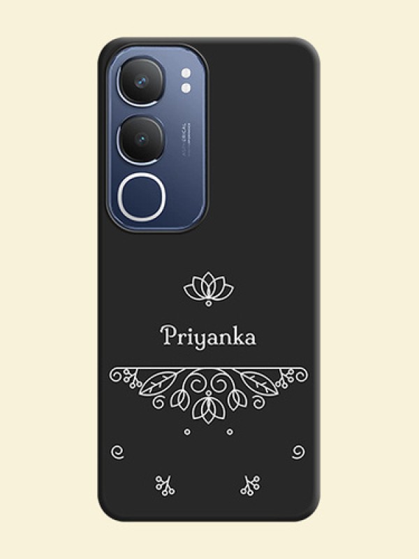 Lotus Garden Custom Text On Space Black Custom Soft Matte Mobile Back Cover - Vivo T4 Lite