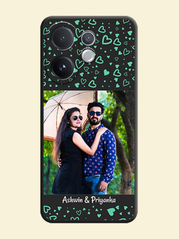 Sea Green Indefinite Love Pattern on Photo On Space Black Custom Soft Matte Mobile Back Cover - Vivo T4 Pro 5G