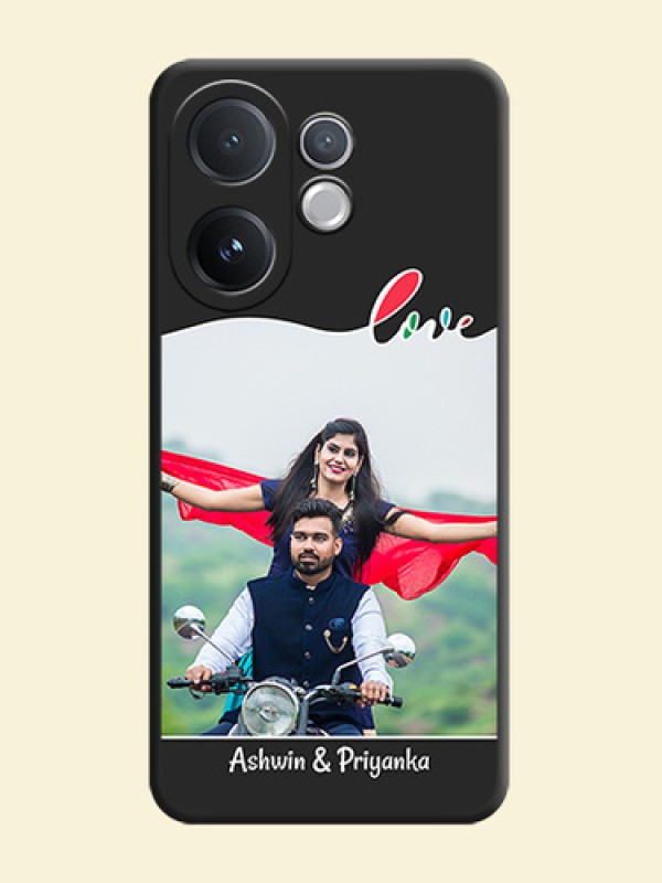 Fall in Love Pattern with Picture on Photo On Space Black Custom Soft Matte Mobile Back Cover - Vivo T4 Pro 5G
