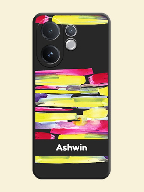 Brush Coloured On Space Black Custom Soft Matte Mobile Back Cover - Vivo T4 Pro 5G