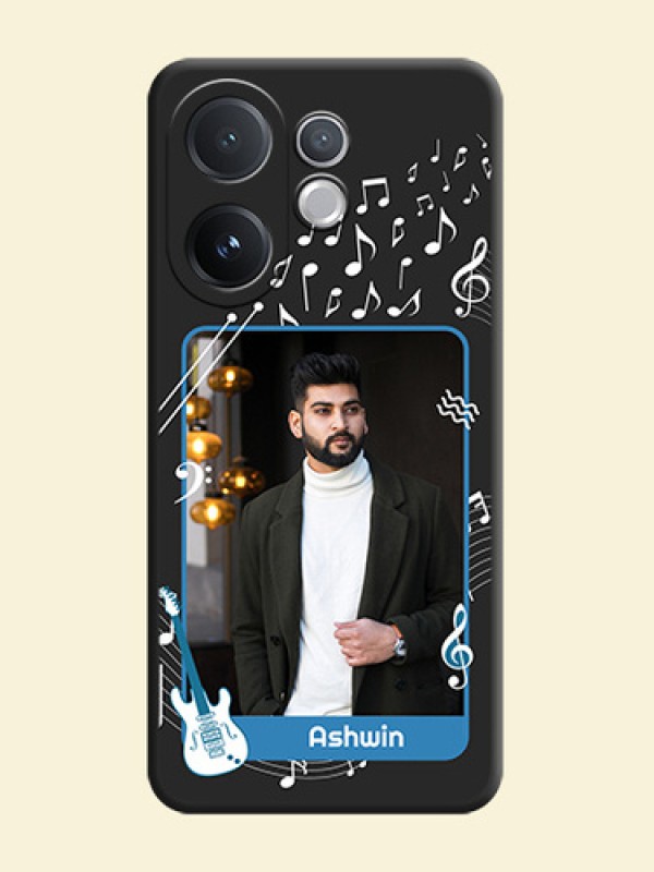 Musical Theme Design with Text on Photo On Space Black Custom Soft Matte Mobile Back Cover - Vivo T4 Pro 5G