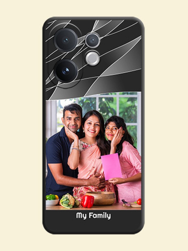 Mixed Wave Lines on Photo On Space Black Custom Soft Matte Mobile Back Cover - Vivo T4 Pro 5G