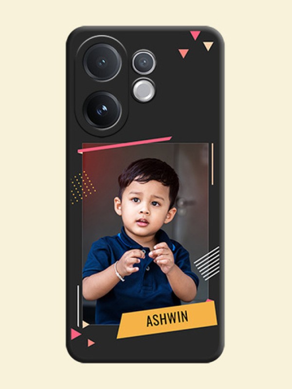 Photo Frame with Triangle Small Dots on Photo On Space Black Custom Soft Matte Mobile Back Cover - Vivo T4 Pro 5G