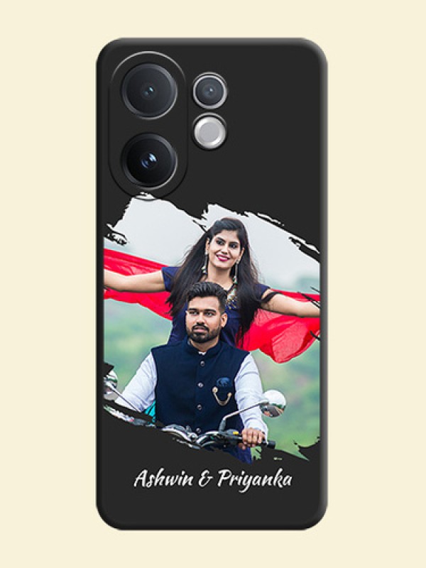 Grunge Brush Strokes on Photo On Space Black Custom Soft Matte Mobile Back Cover - Vivo T4 Pro 5G