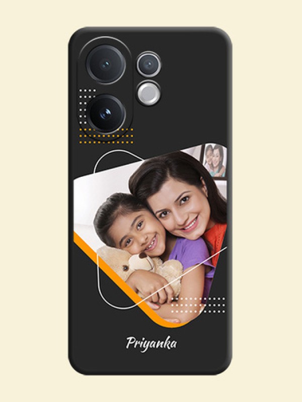 Yellow Triangle on Photo On Space Black Custom Soft Matte Mobile Back Cover - Vivo T4 Pro 5G