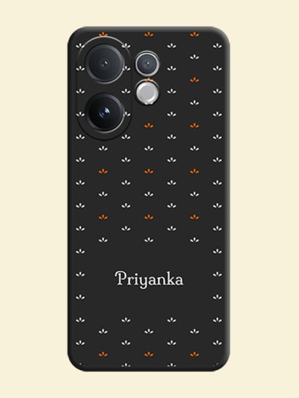 Simple Pattern With Custom Text On Space Black Custom Soft Matte Mobile Back Cover - Vivo T4 Pro 5G