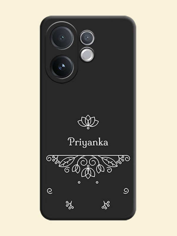 Lotus Garden Custom Text On Space Black Custom Soft Matte Mobile Back Cover - Vivo T4 Pro 5G