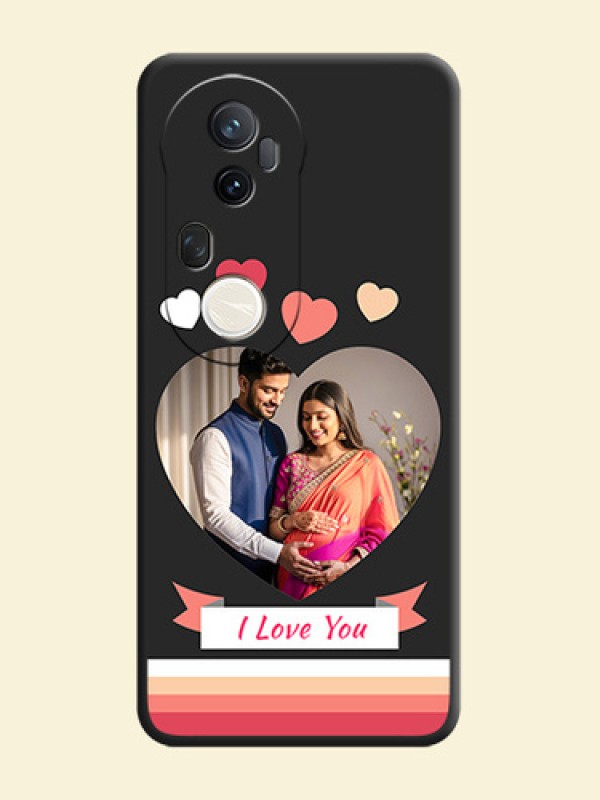Love Shaped Photo with Colorful Stripes On Space Black Custom Soft Matte Mobile Back Cover - Vivo T4 Ultra 5G