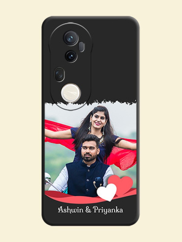 Pin Color Love Shaped Ribbon Design with Text On Space Black Custom Soft Matte Mobile Back Cover - Vivo T4 Ultra 5G
