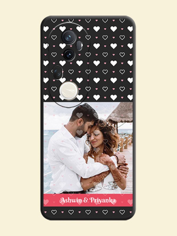 White Color Love Symbols with Text Design on Photo On Space Black Custom Soft Matte Mobile Back Cover - Vivo T4 Ultra 5G