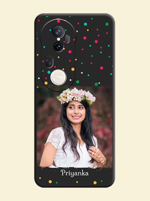 Multicolor Dotted Pattern with Text On Space Black Custom Soft Matte Mobile Back Cover - Vivo T4 Ultra 5G