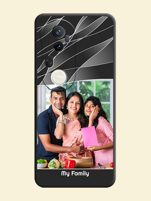Mixed Wave Lines on Photo On Space Black Custom Soft Matte Mobile Back Cover - Vivo T4 Ultra 5G