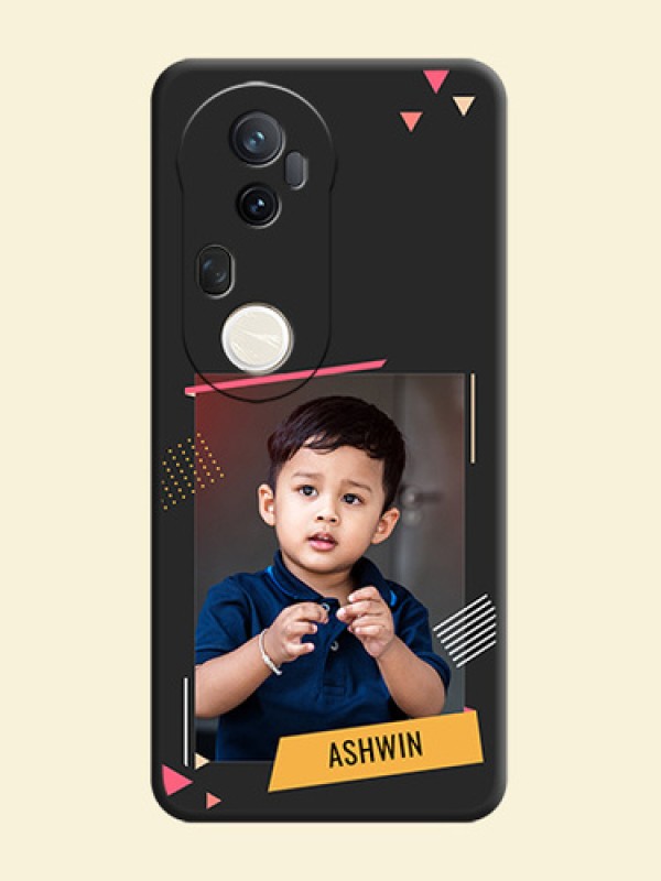 Photo Frame with Triangle Small Dots on Photo On Space Black Custom Soft Matte Mobile Back Cover - Vivo T4 Ultra 5G