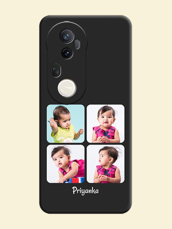 Floral Art with 6 Image Holder on Photo On Space Black Custom Soft Matte Mobile Back Cover - Vivo T4 Ultra 5G
