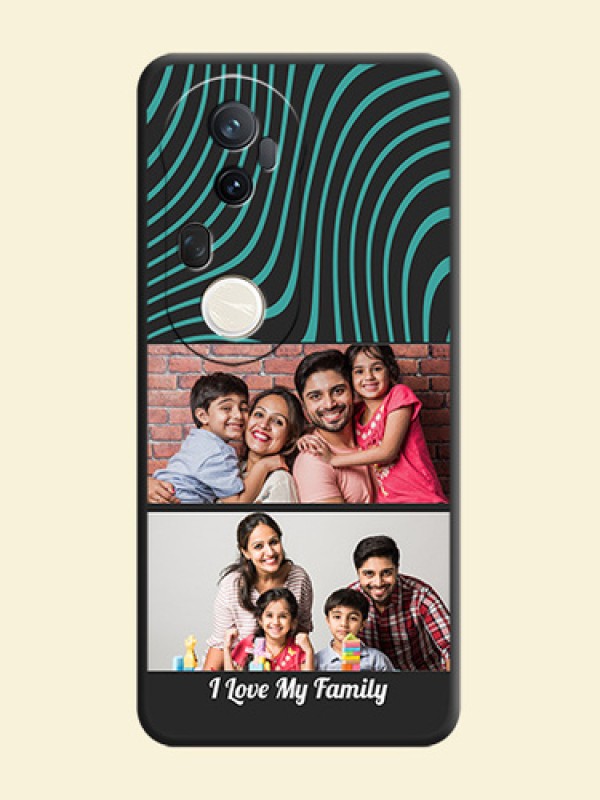 Wave Pattern with 2 Image Holder On Space Black Custom Soft Matte Mobile Back Cover - Vivo T4 Ultra 5G