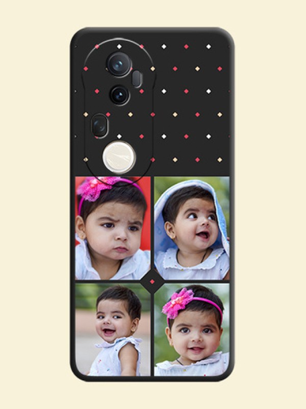 Multicolor Dotted Pattern with 4 Image Holder On Space Black Custom Soft Matte Mobile Back Cover - Vivo T4 Ultra 5G