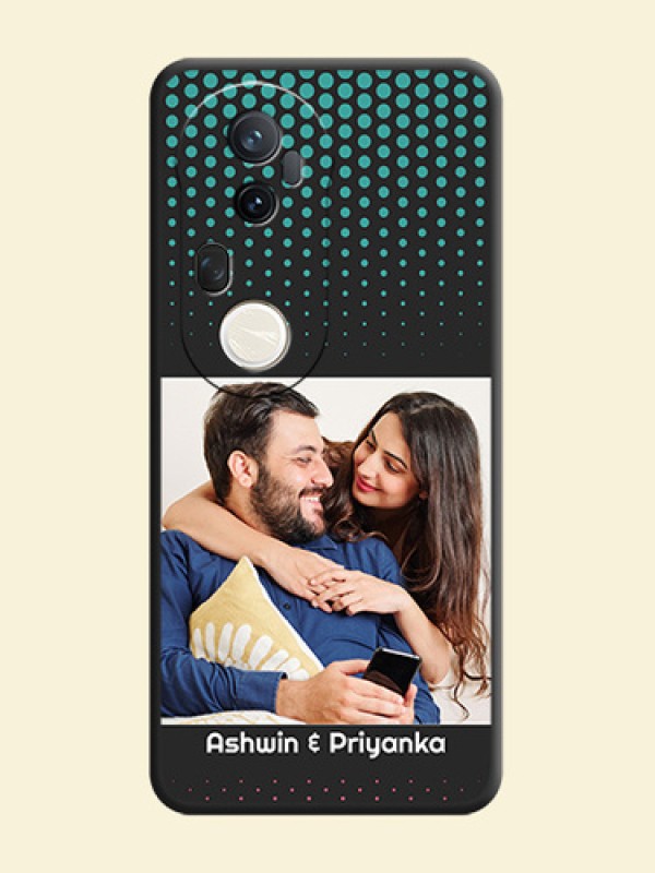 Faded Dots with Grunge Photo Frame and Text On Space Black Custom Soft Matte Mobile Back Cover - Vivo T4 Ultra 5G