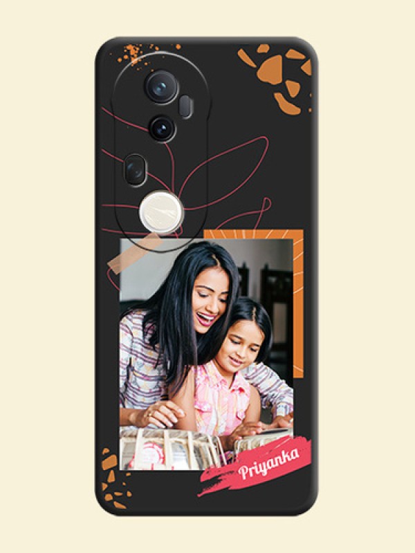 Orange Photo Frame On Space Black Custom Soft Matte Mobile Back Cover - Vivo T4 Ultra 5G