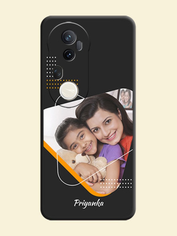 Yellow Triangle on Photo On Space Black Custom Soft Matte Mobile Back Cover - Vivo T4 Ultra 5G