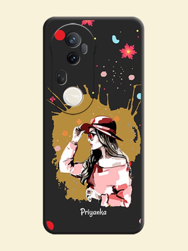 Mordern Lady With Color Splash Background With Custom Text On Space Black Custom Soft Matte Mobile Back Cover - Vivo T4 Ultra 5G