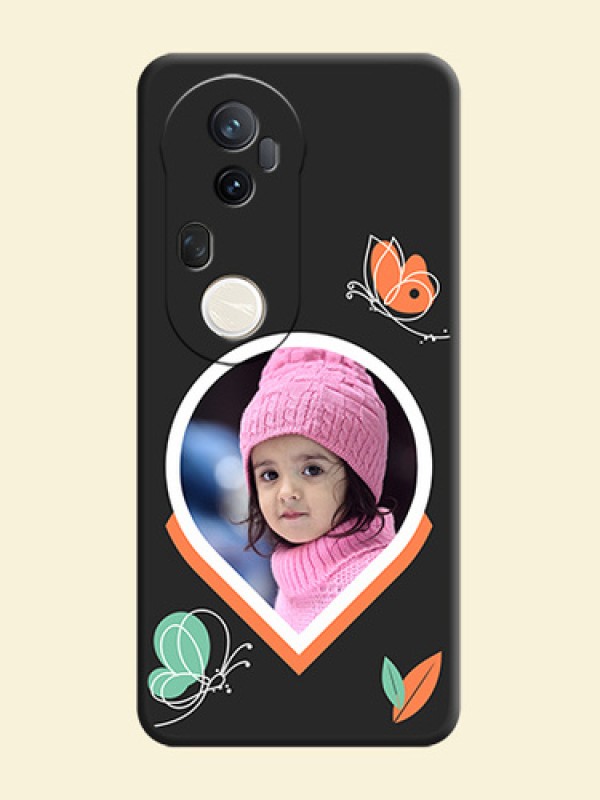 Upload Pic With Simple Butterly Design On Space Black Custom Soft Matte Mobile Back Cover - Vivo T4 Ultra 5G