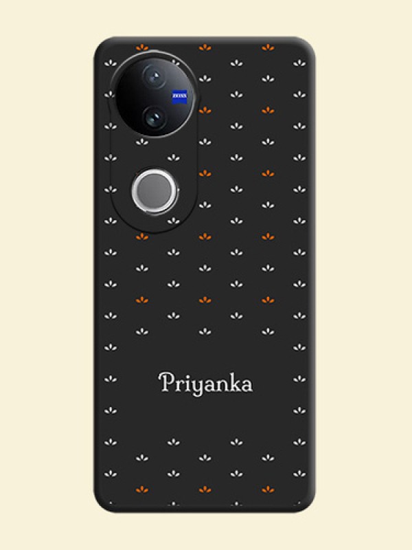 Simple Pattern With Custom Text On Space Black Custom Soft Matte Mobile Back Cover - Vivo T4R 5G