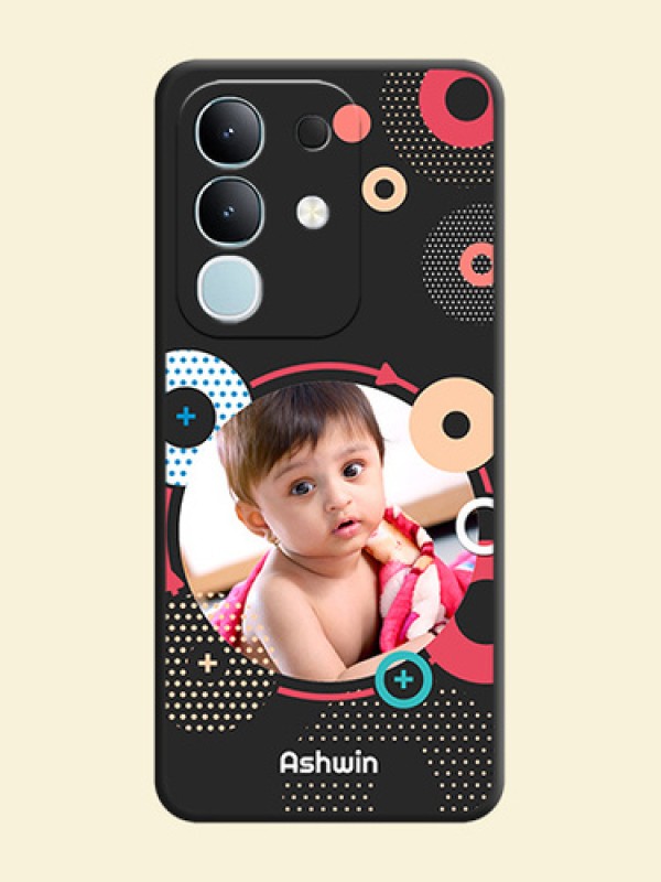 Multicoloured Round Image On Space Black Custom Soft Matte Mobile Back Cover - Vivo T4x 5G