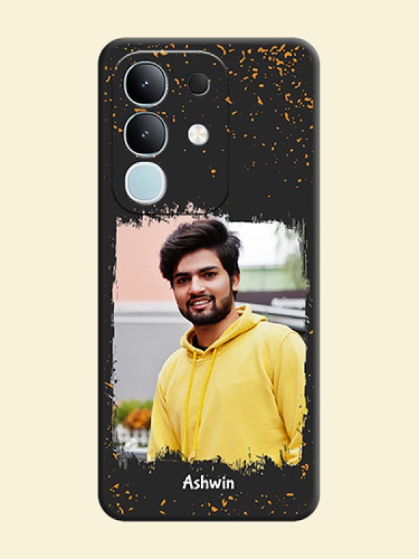 Spray Free Design on Photo On Space Black Custom Soft Matte Mobile Back Cover - Vivo T4x 5G