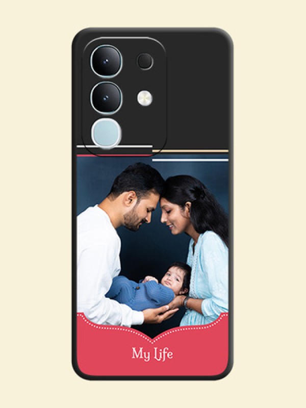 Classic Plain Design with Name On Space Black Custom Soft Matte Mobile Back Cover - Vivo T4x 5G