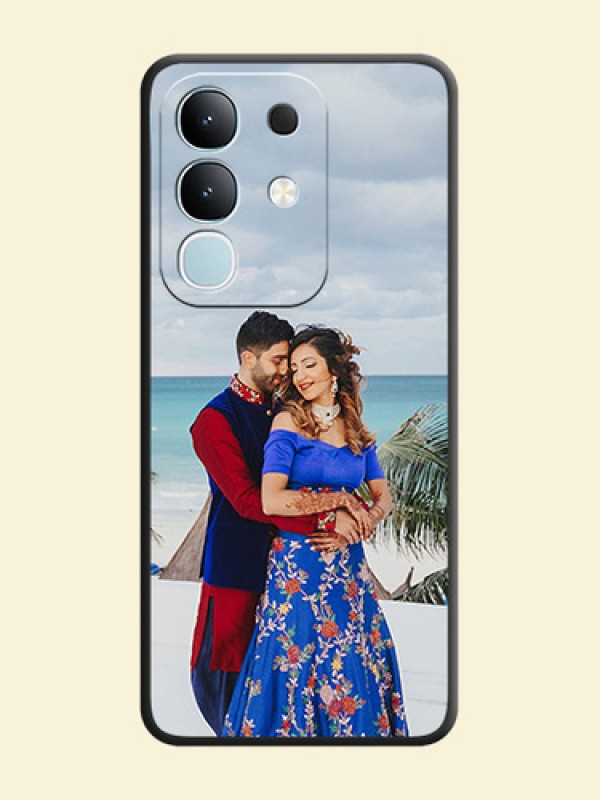 Full Single Pic Upload On Space Black Custom Soft Matte Mobile Back Cover - Vivo T4x 5G