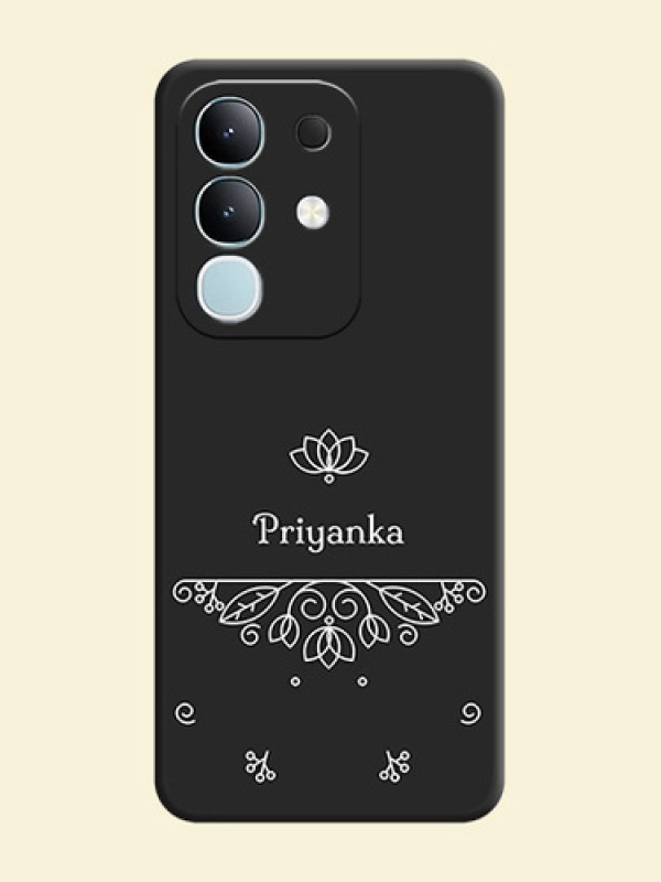 Lotus Garden Custom Text On Space Black Custom Soft Matte Mobile Back Cover - Vivo T4x 5G