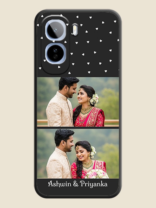 Miniature Love Symbols with Name On Space Black Custom Soft Matte Mobile Back Cover - Vivo T5 Pro 5G