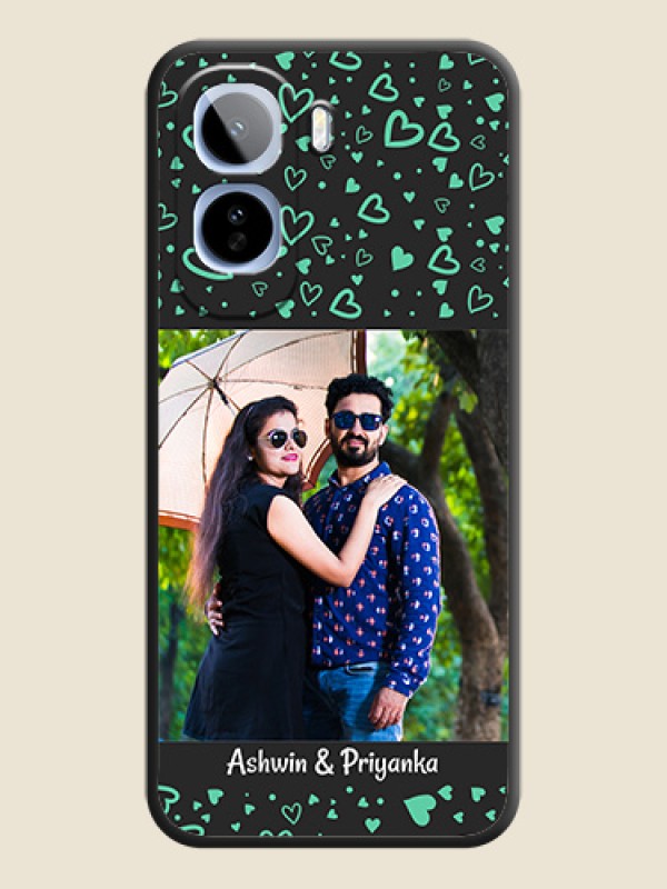 Sea Green Indefinite Love Pattern on Photo On Space Black Custom Soft Matte Mobile Back Cover - Vivo T5 Pro 5G