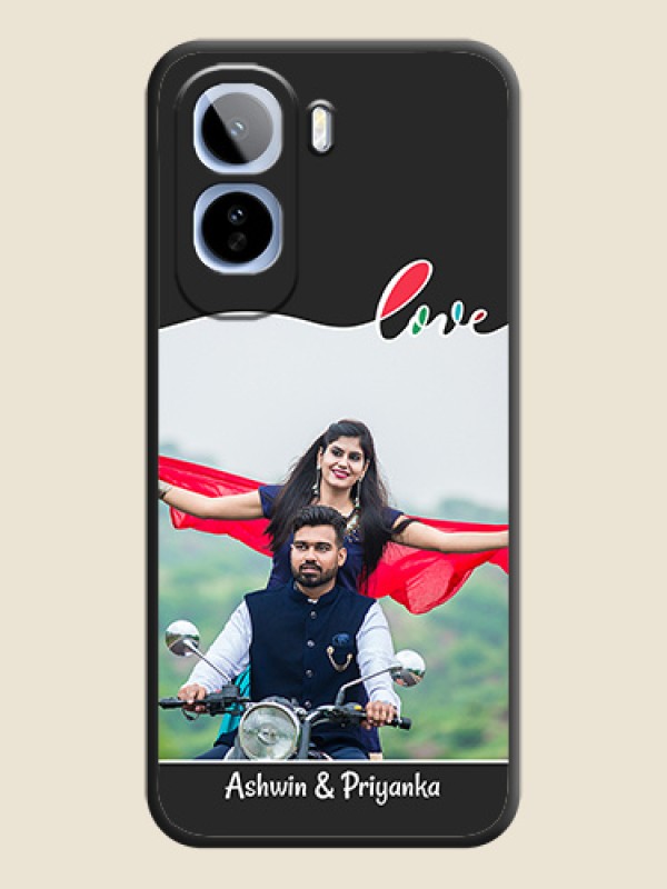 Fall in Love Pattern with Picture on Photo On Space Black Custom Soft Matte Mobile Back Cover - Vivo T5 Pro 5G