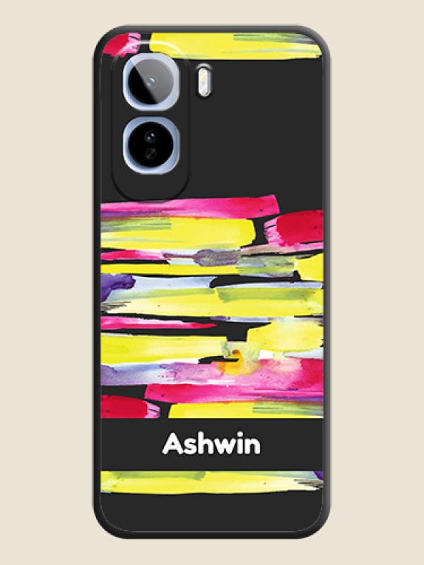 Brush Coloured On Space Black Custom Soft Matte Mobile Back Cover - Vivo T5 Pro 5G