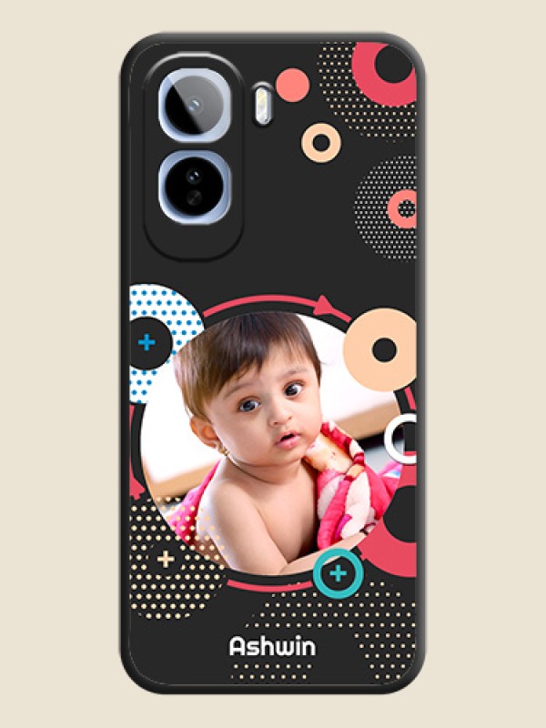 Multicoloured Round Image On Space Black Custom Soft Matte Mobile Back Cover - Vivo T5 Pro 5G