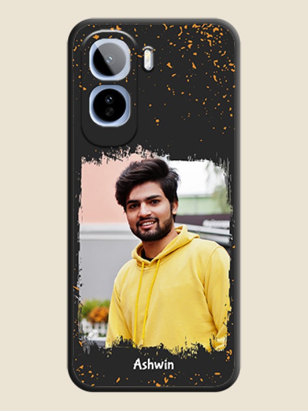 Spray Free Design on Photo On Space Black Custom Soft Matte Mobile Back Cover - Vivo T5 Pro 5G