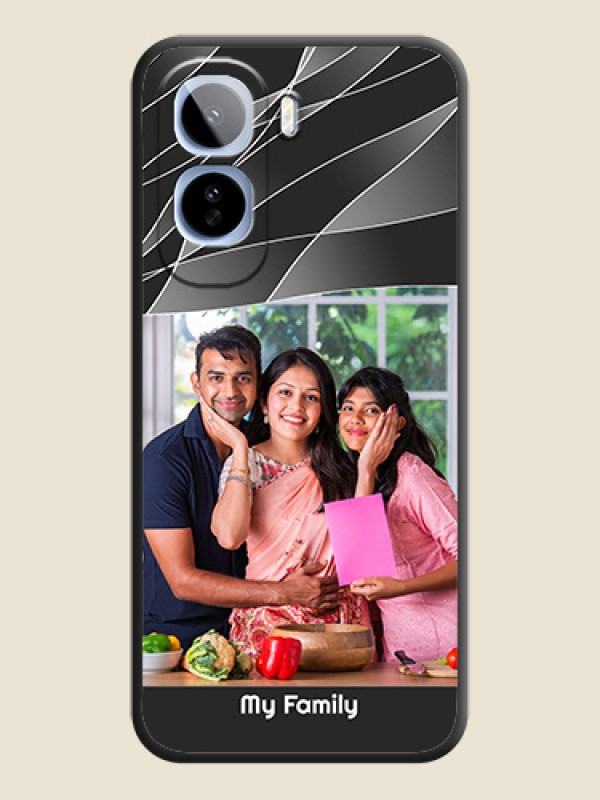 Mixed Wave Lines on Photo On Space Black Custom Soft Matte Mobile Back Cover - Vivo T5 Pro 5G