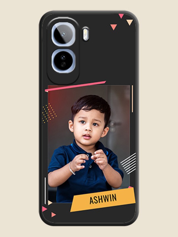 Photo Frame with Triangle Small Dots on Photo On Space Black Custom Soft Matte Mobile Back Cover - Vivo T5 Pro 5G