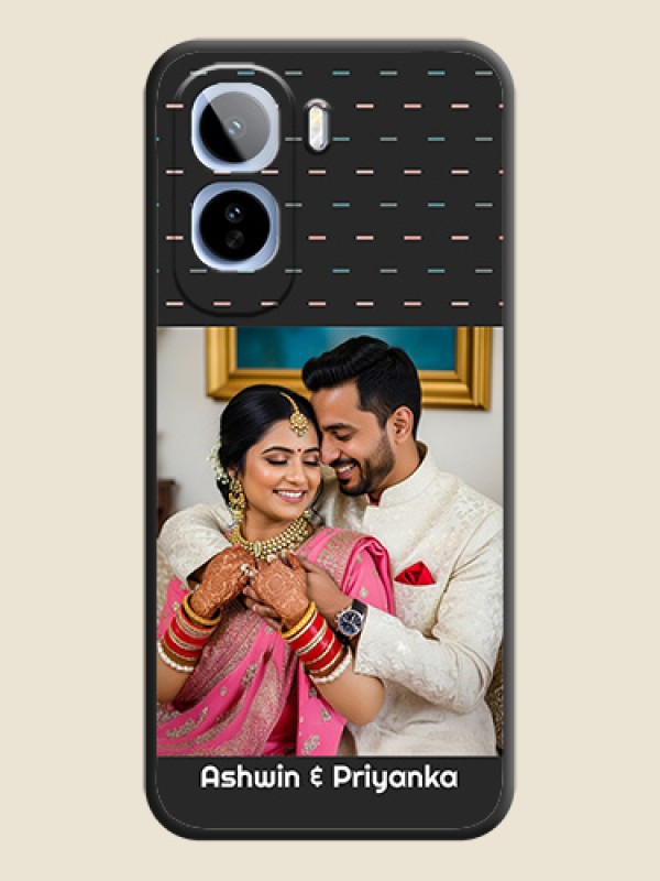 Line Pattern Design with Text On Space Black Custom Soft Matte Mobile Back Cover - Vivo T5 Pro 5G