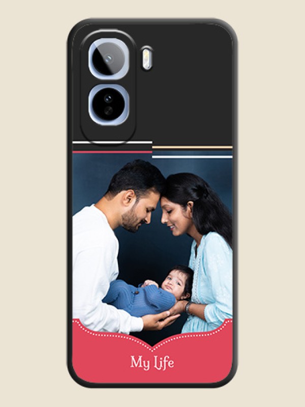 Classic Plain Design with Name On Space Black Custom Soft Matte Mobile Back Cover - Vivo T5 Pro 5G