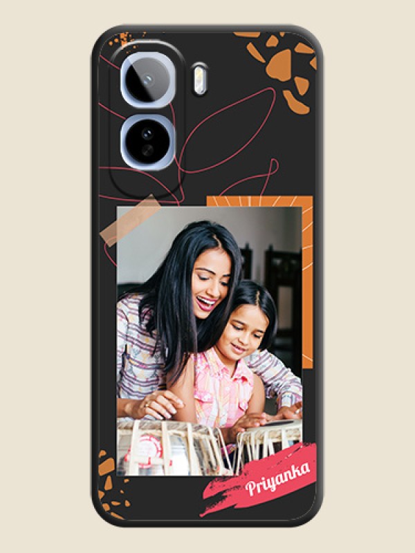 Orange Photo Frame On Space Black Custom Soft Matte Mobile Back Cover - Vivo T5 Pro 5G