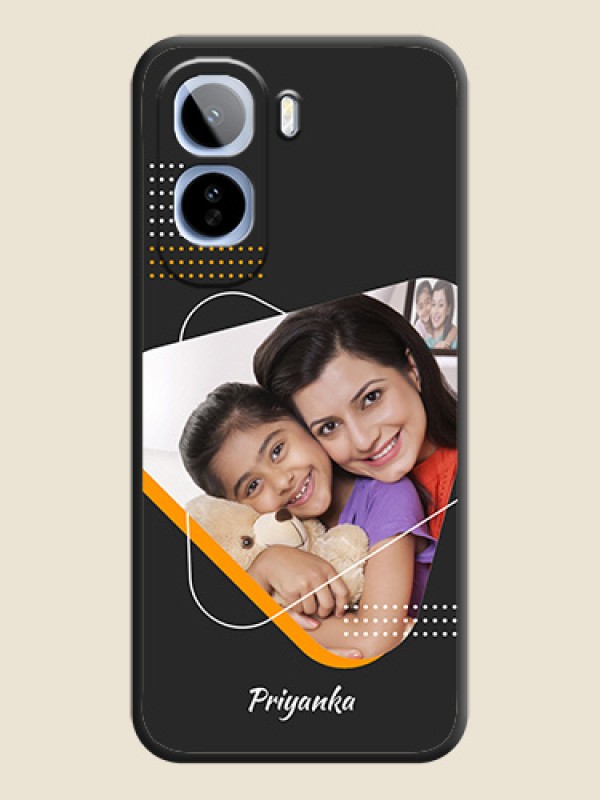 Yellow Triangle on Photo On Space Black Custom Soft Matte Mobile Back Cover - Vivo T5 Pro 5G