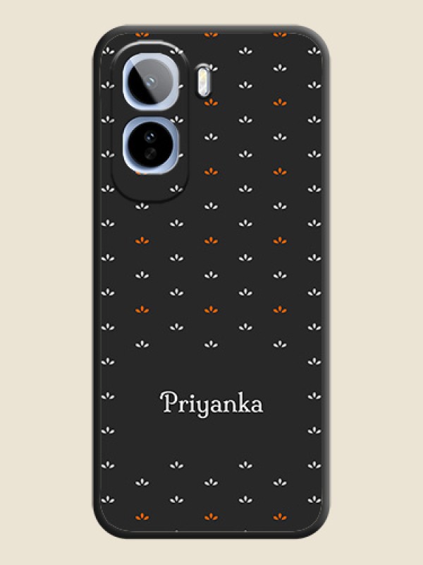 Simple Pattern With Custom Text On Space Black Custom Soft Matte Mobile Back Cover - Vivo T5 Pro 5G