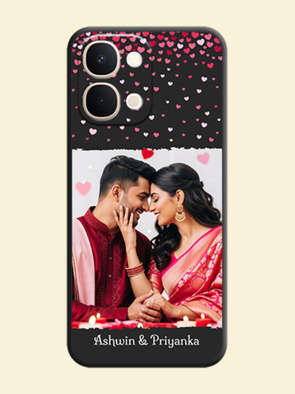 Fall in Love with Your Partner on Photo On Space Black Custom Soft Matte Mobile Back Cover - Vivo T5X 5G