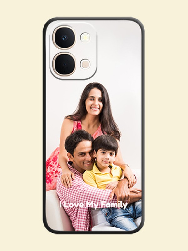 Full Single Pic Upload With Text On Space Black Custom Soft Matte Mobile Back Cover - Vivo T5X 5G