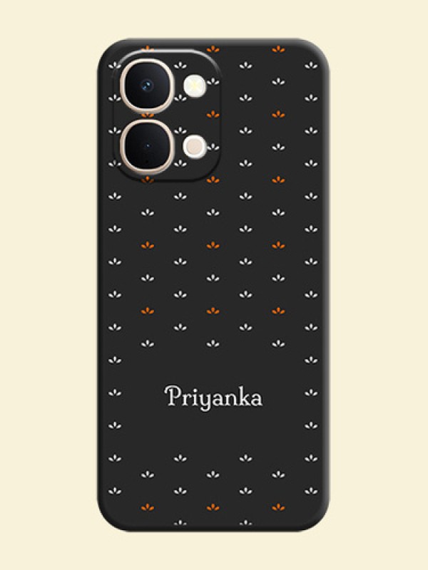 Simple Pattern With Custom Text On Space Black Custom Soft Matte Mobile Back Cover - Vivo T5X 5G