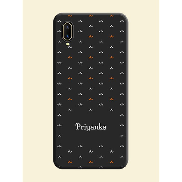 Simple Pattern With Custom Text On Space Black Personalized Soft Matte Phone Covers -Vivo V11 Pro
