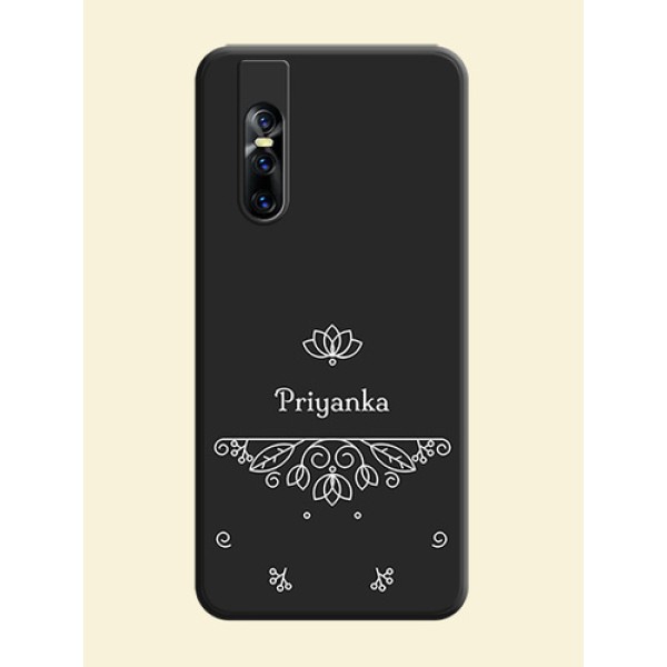 Lotus Garden Custom Text On Space Black Personalized Soft Matte Phone Covers -Vivo V15 Pro