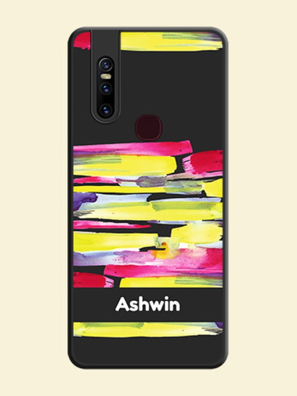 Brush Coloured on Space Black Personalized Soft Matte Phone Covers - Vivo V15